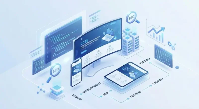 2025年企业响应式网站建设与SEO优化全流程概念图