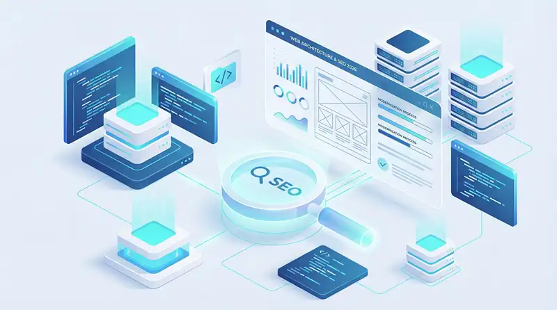 2026年现代化企业网站架构设计与SEO优化流程示意图