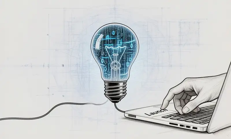 零基础用户通过简单操作搭建属于自己的网站手绘素描示意图