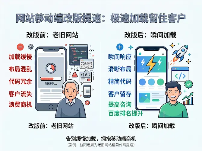 益阳装饰公司网站改版后手机快速打开