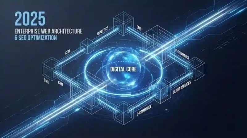 2025年现代化企业网站架构设计与SEO优化概念图