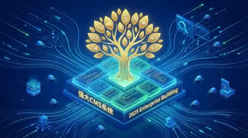 2025年企业建站系统CMS选型与SEO排名增长关系示意图