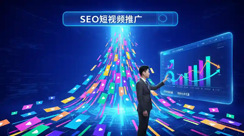 SEO短视频推广入口网页版终极指南的概念图,展示搜索流量与视频流量的融合