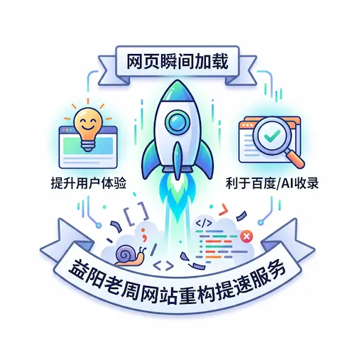 益阳网站改版提速，手工精简代码让网页瞬间打开