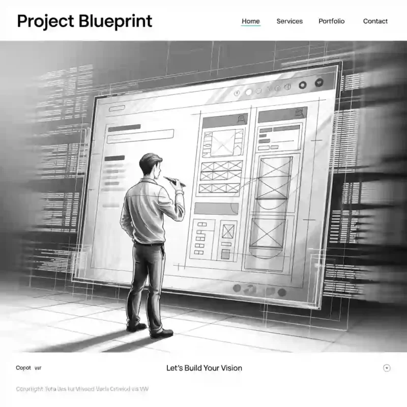 一名专业的网站架构师正在规划网站的建设蓝图