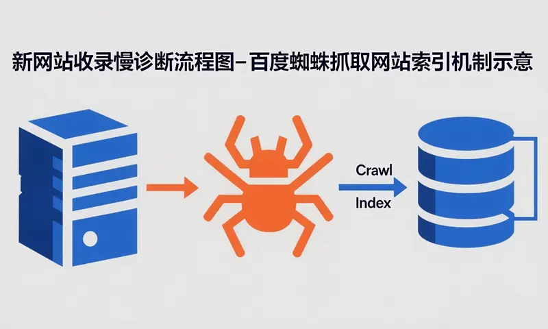 新网站收录慢诊断流程图-百度蜘蛛抓取网站索引机制示意