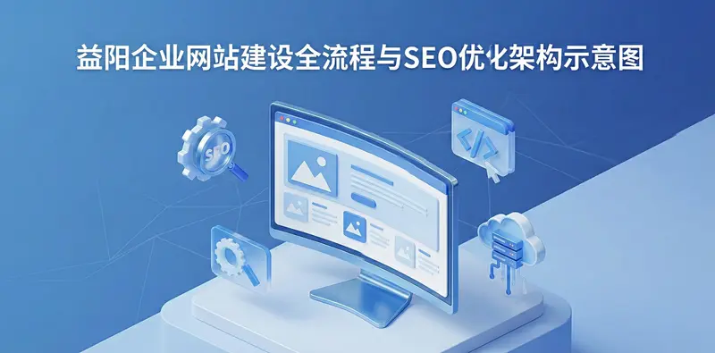 益阳企业网站建设全流程与SEO优化架构示意图