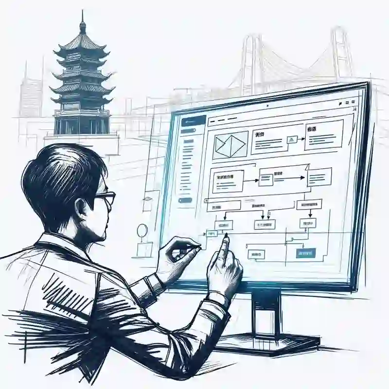 一位专业人士正在规划益阳企业网站建设的蓝图,背景是益阳城市剪影,展现了专业的益阳建站服务。