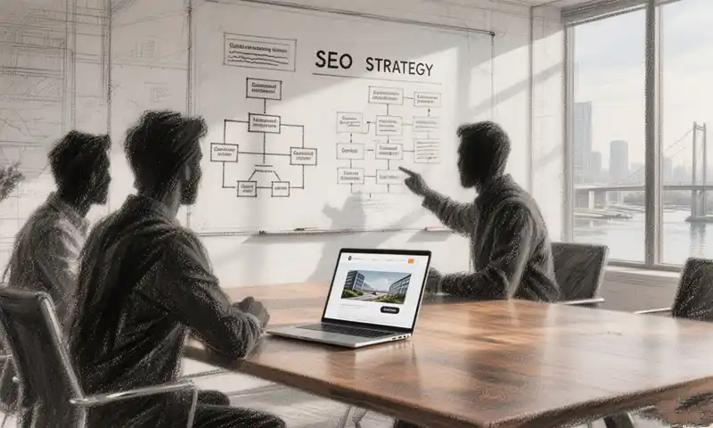 益阳网站建设团队正在规划企业官网SEO架构的素描图