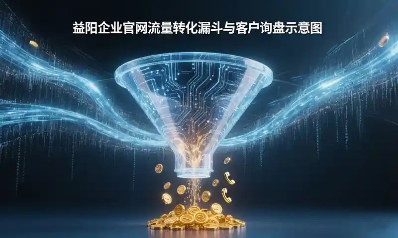益阳企业官网流量转化漏斗与客户询盘示意图