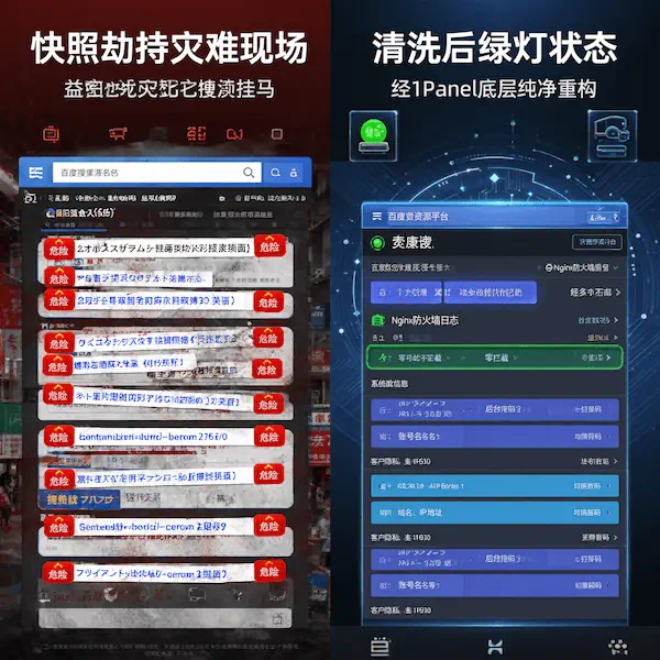 益阳企业网站黑客劫持挂马与1Panel底层纯净重构对比