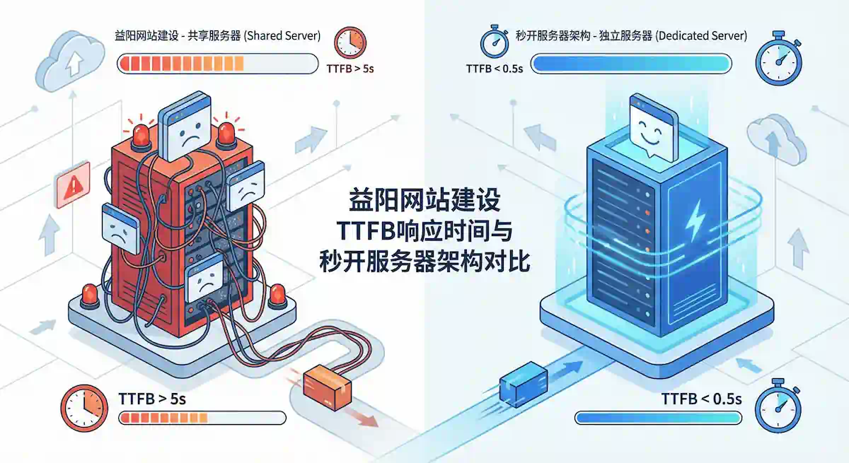 益阳网站建设TTFB响应时间与秒开服务器架构对比