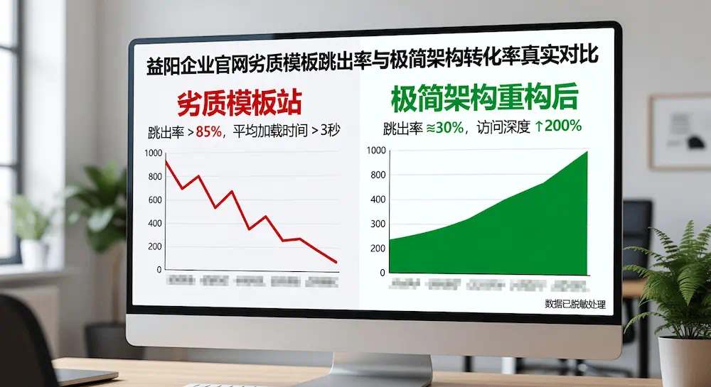 益阳企业官网劣质模板跳出率与极简架构转化率真实对比