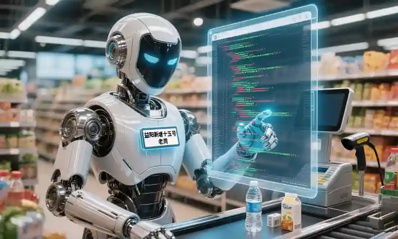 2026年益阳新塘十五号老周在超市收银台分析客户网站代码的真实场景